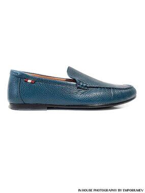 Bally Craxon Blue Prusse Deer Grained Leather Size US 11 EU 44 Loafers